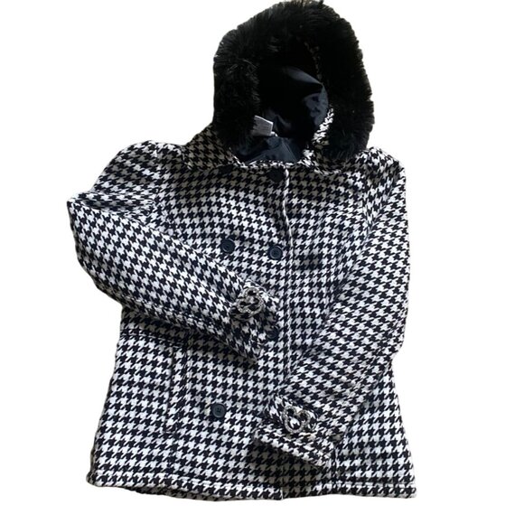 Disney Parks Mickey Mouse Houndstooth Coat Zip Off Hood-2011-Size M - Picture 1 of 9